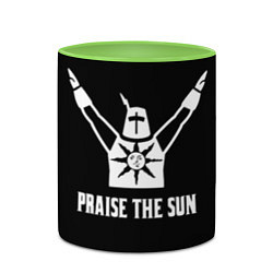 Кружка 3D Dark souls praise the sun knight Heida, цвет: 3D-белый + светло-зеленый — фото 2