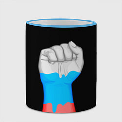 Кружка 3D Русский кулак, цвет: 3D-небесно-голубой кант — фото 2