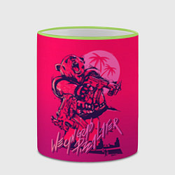 Кружка 3D We grab pizza later, цвет: 3D-светло-зеленый кант — фото 2