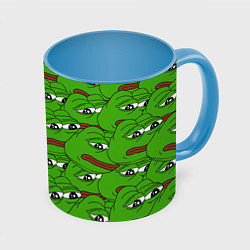 Кружка 3D Sad frogs, цвет: 3D-белый + небесно-голубой