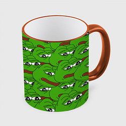Кружка 3D Sad frogs, цвет: 3D-оранжевый кант