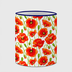 Кружка 3D Маки, цвет: 3D-синий кант — фото 2