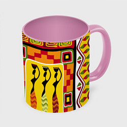 Кружка 3D Африка, цвет: 3D-белый + розовый