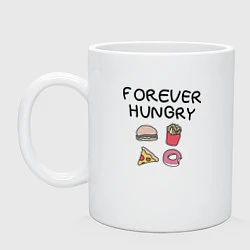 Кружка керамическая Forever Hungry, цвет: белый