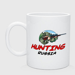 Кружка керамическая Hunting Russia, цвет: белый
