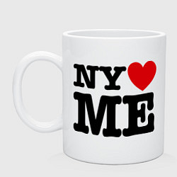 Кружка керамическая Ny love me, цвет: белый