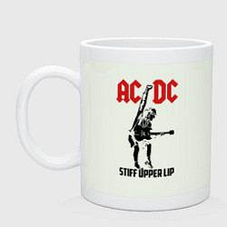 Кружка керамическая AC/DC: Stiff Upper Lip, цвет: фосфор