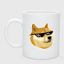 Кружка керамическая Doge: Deal with it, цвет: белый