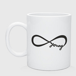 Кружка керамическая Вечно молодой, цвет: белый