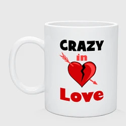 Кружка керамическая Crazy in love, цвет: белый