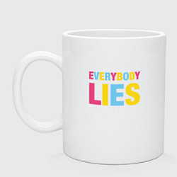 Кружка керамическая Everybody Lies, цвет: белый