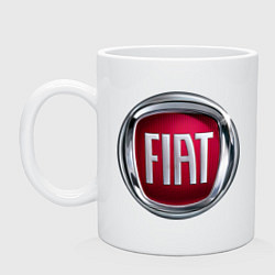 Кружка керамическая FIAT logo, цвет: белый