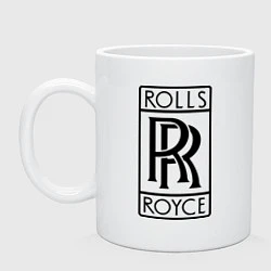 Кружка керамическая Rolls-Royce logo, цвет: белый