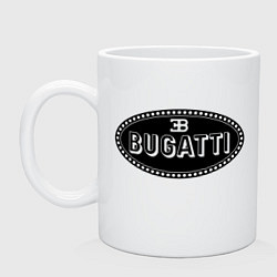 Кружка керамическая Bugatti logo, цвет: белый