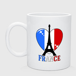 Кружка керамическая France Love, цвет: белый