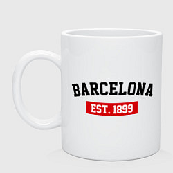 Кружка керамическая FC Barcelona Est. 1899, цвет: белый