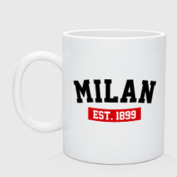 Кружка керамическая FC Milan Est. 1899, цвет: белый