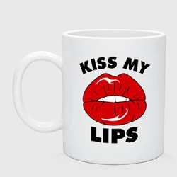 Кружка керамическая Kiss my Lips, цвет: белый