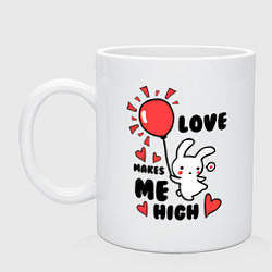 Кружка керамическая Love makes me high, цвет: белый