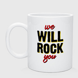Кружка керамическая We will rock you!, цвет: белый