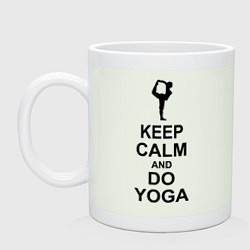 Кружка керамическая Keep Calm & Do Yoga, цвет: фосфор