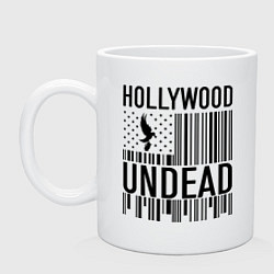 Кружка керамическая Hollywood Undead: flag, цвет: белый