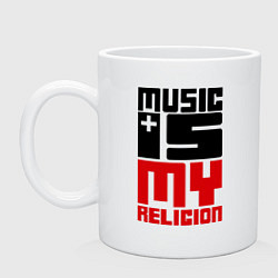 Кружка керамическая Music Religion, цвет: белый