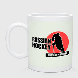 Кружка керамическая Russian hockey, цвет: фосфор