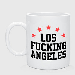 Кружка керамическая Los Fucking Angeles, цвет: белый