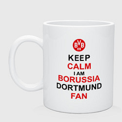 Кружка керамическая Keep Calm & Borussia Dortmund fan, цвет: белый