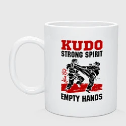 Кружка керамическая Kudo: Strong Spirit, цвет: белый