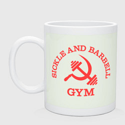 Кружка керамическая Sickle & Barbell: Gym цвета фосфор — фото 1