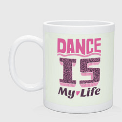 Кружка керамическая Dance is my life, цвет: фосфор