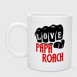 Кружка керамическая Love Papa Roach, цвет: белый