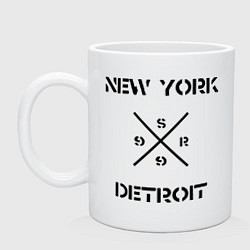 Кружка керамическая NY Detroit, цвет: белый