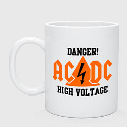 Кружка керамическая AC/DC: High Voltage, цвет: белый