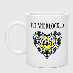 Кружка керамическая Шерлок Сердце Im Sherlocked, цвет: белый