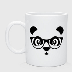 Кружка керамическая Панда в очках, цвет: белый