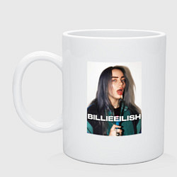 Кружка керамическая Billie Eilish, цвет: белый