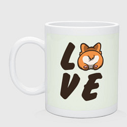 Кружка керамическая Love Corgi, цвет: фосфор