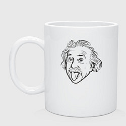 Кружка керамическая Альберт Эйнштейн, цвет: белый