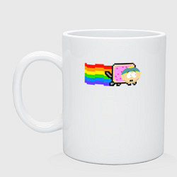 Кружка керамическая Картман Nyan Cat, цвет: белый