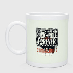 Кружка керамическая Rock'n'Roll Forever, цвет: фосфор