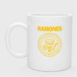 Кружка керамическая RAMONES, цвет: белый