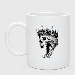 Кружка керамическая Fangs - skull and crown, цвет: белый