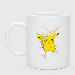 Кружка керамическая Pikachu, цвет: белый