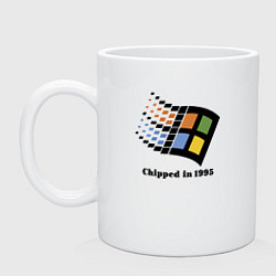 Кружка керамическая Chipped in 1995 - retro, цвет: белый