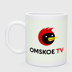 Кружка керамическая Omskoe TV logo цвета фосфор — фото 1