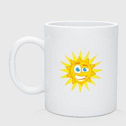 Кружка керамическая Летнее солнце, цвет: белый