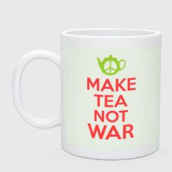 Кружка керамическая Make tea not war, цвет: фосфор